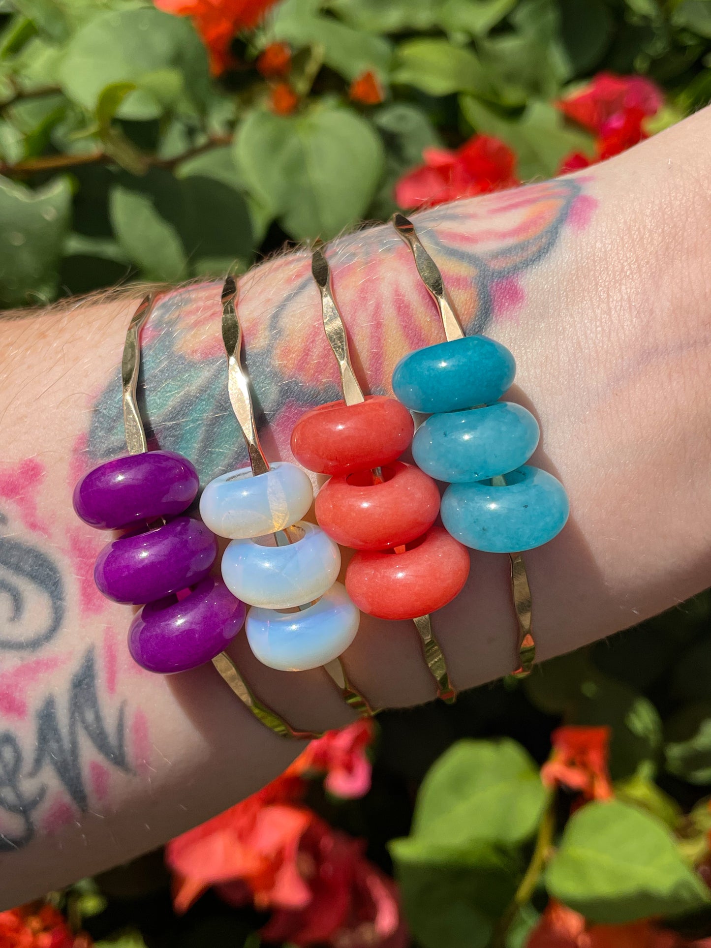 Coral Jade Donuts Bangle