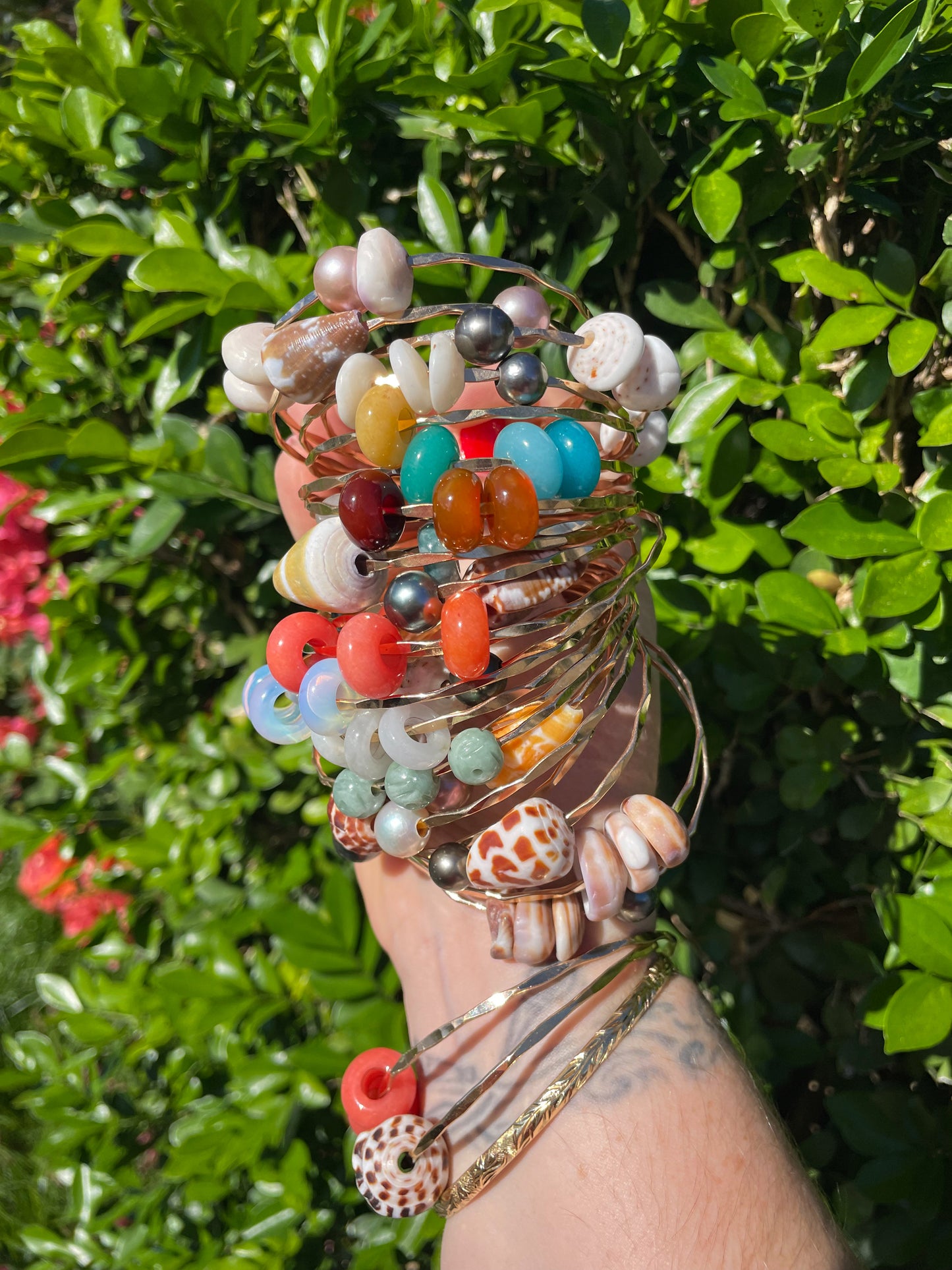 Coral Jade Donuts Bangle