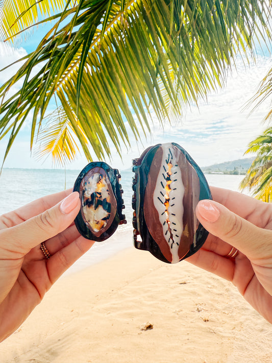 Brown Cowrie Hair Clip