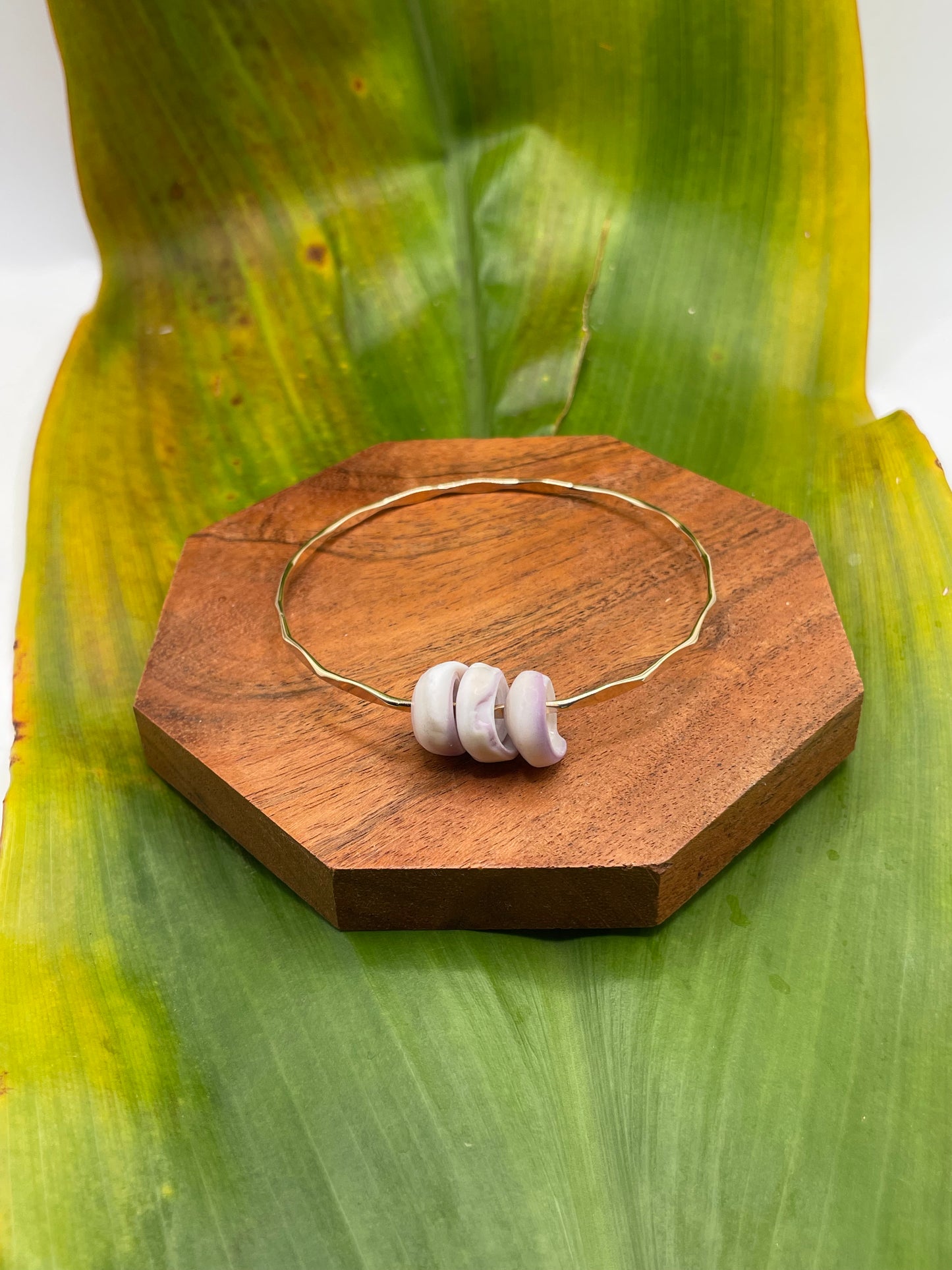 8" Puka Shell Bangle Gold Filled
