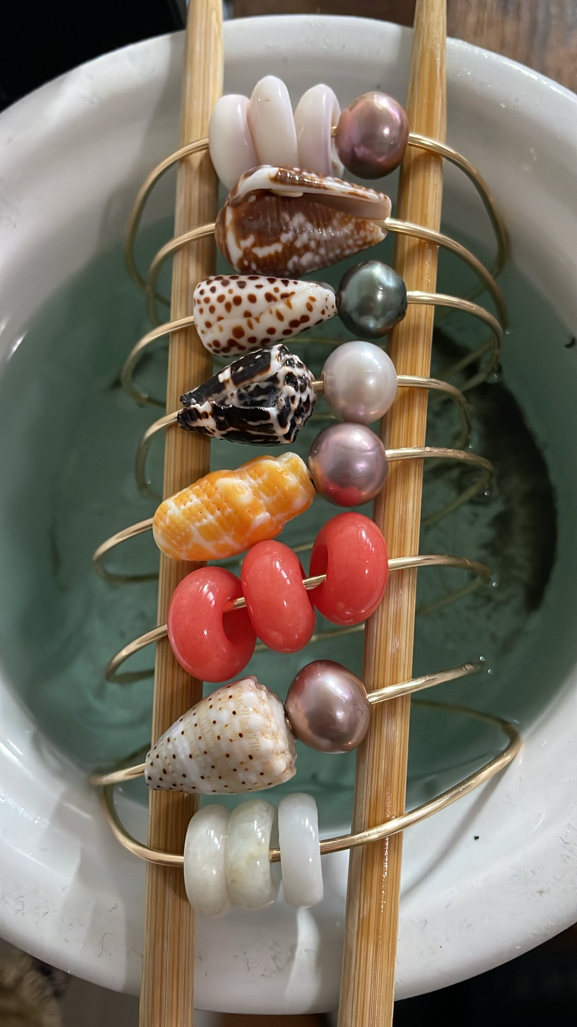 Coral Jade Donuts Bangle