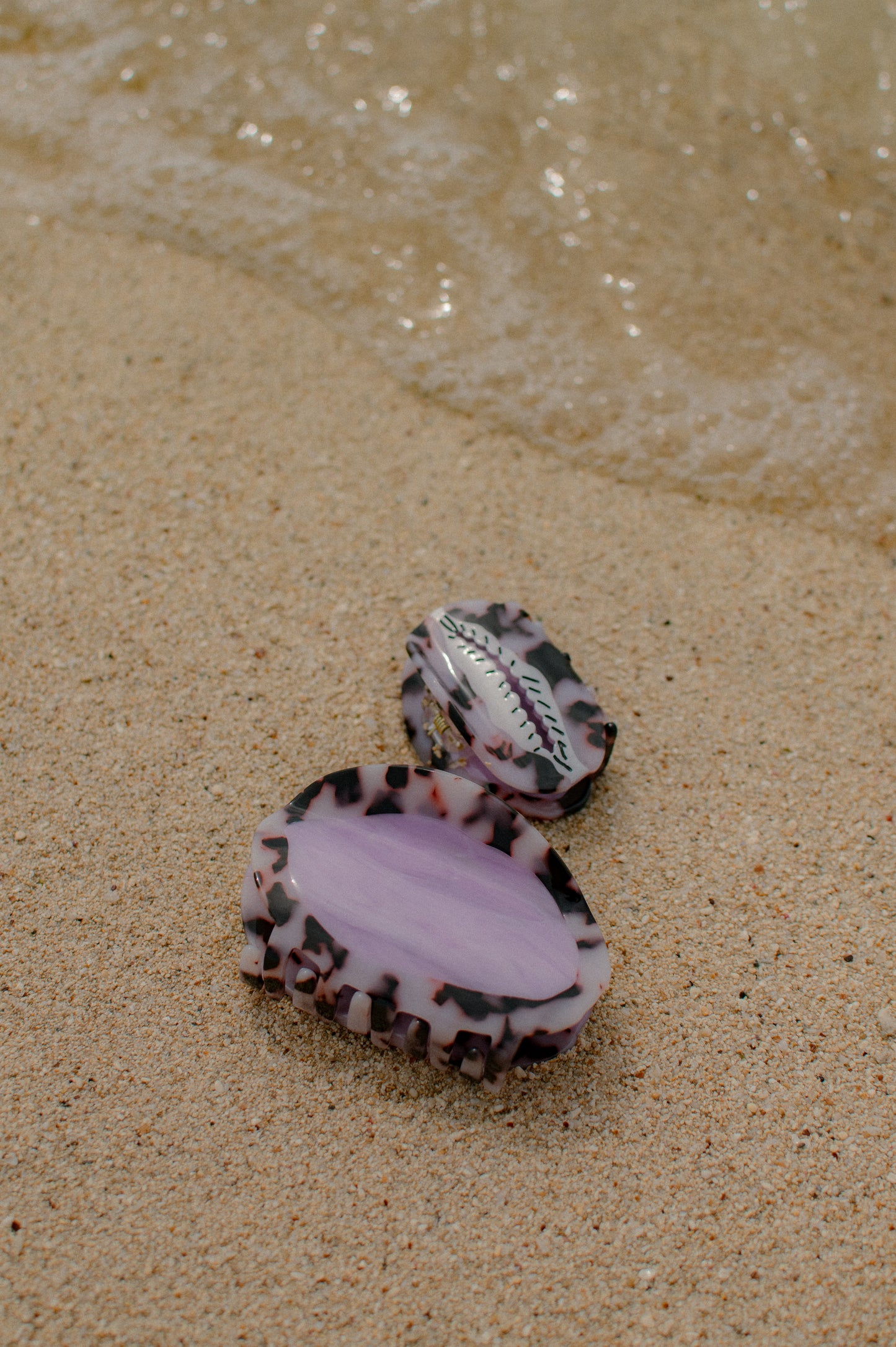Purple Cowrie Hair Clip