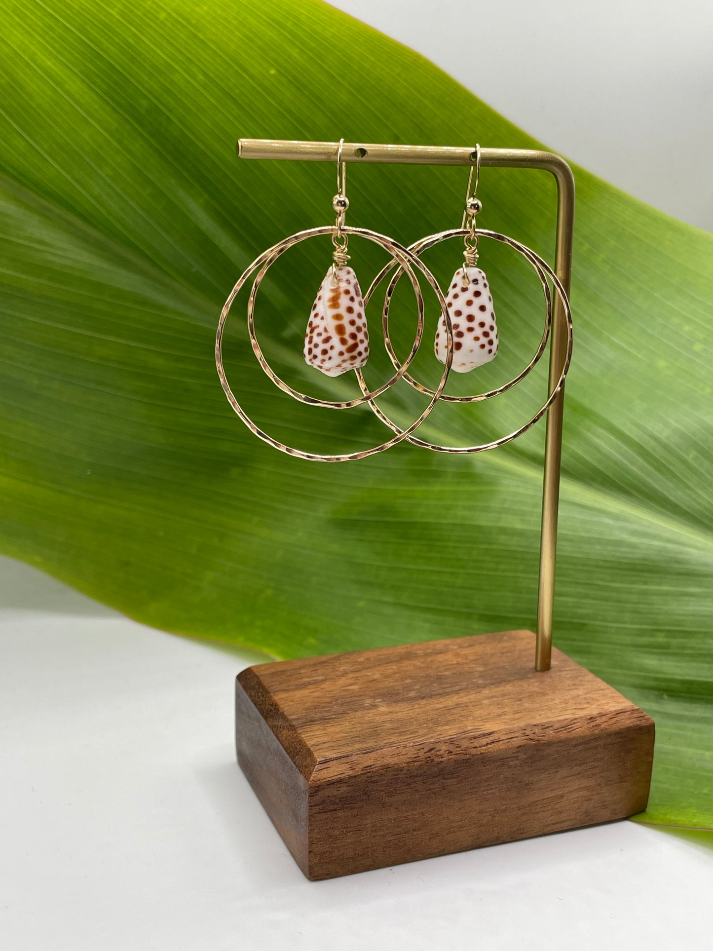 Flea Shell Double Hoops