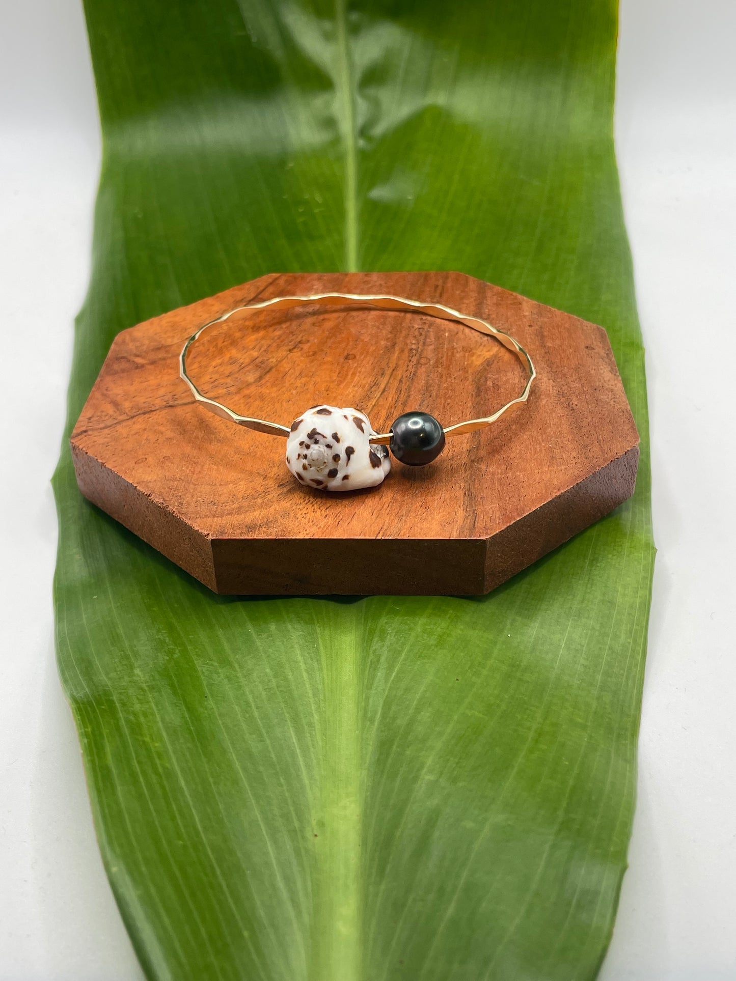8" Drupe Shell Bangle Gold Filled