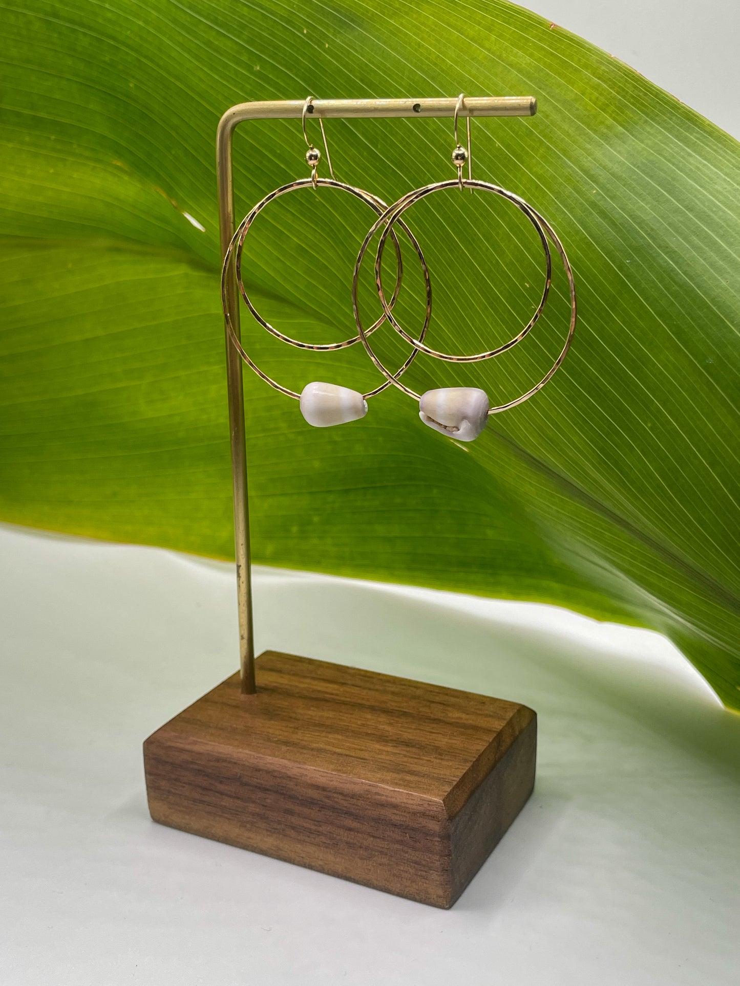 Shell Double Hoops
