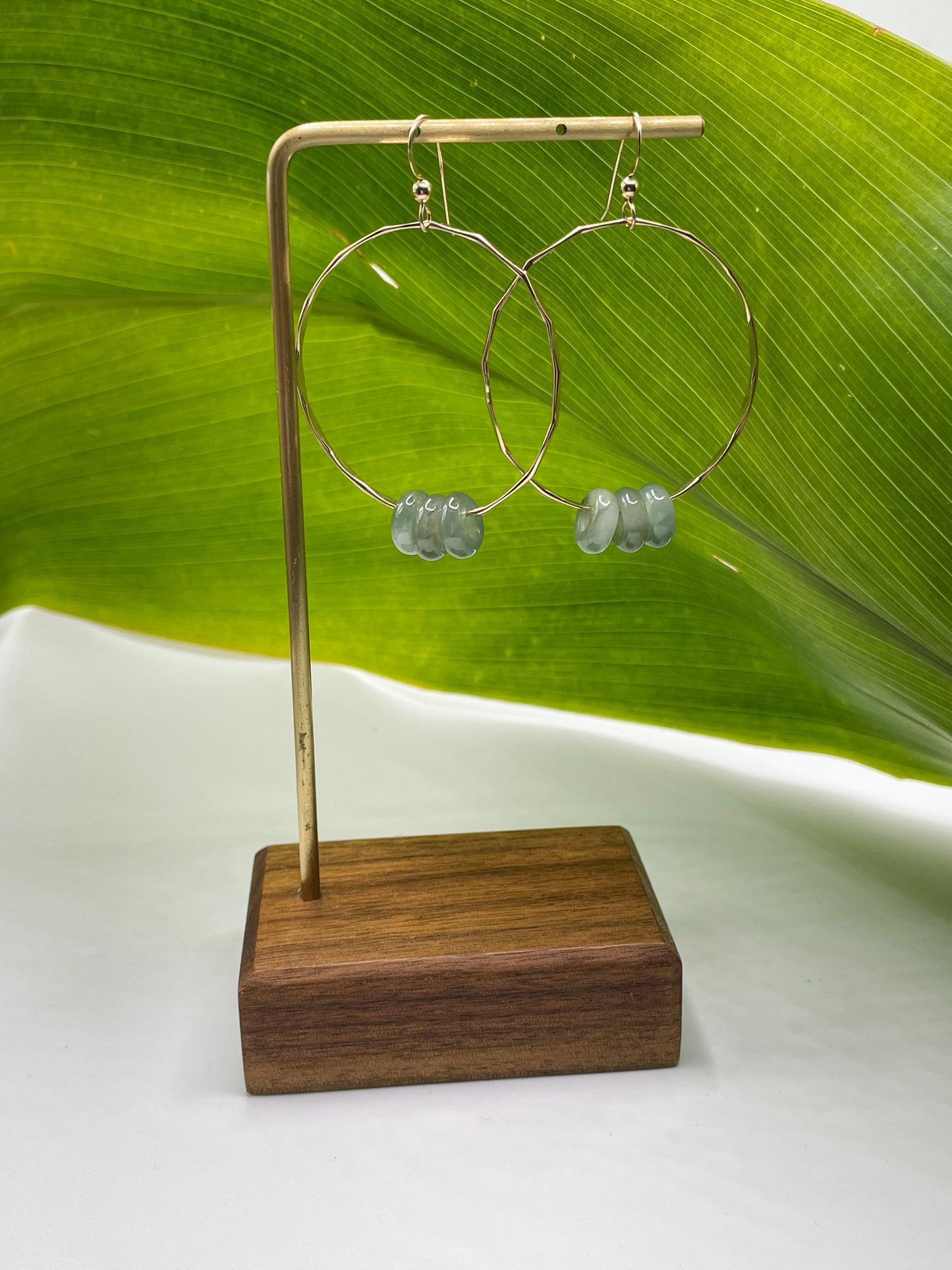 Jade Hoop Earrings
