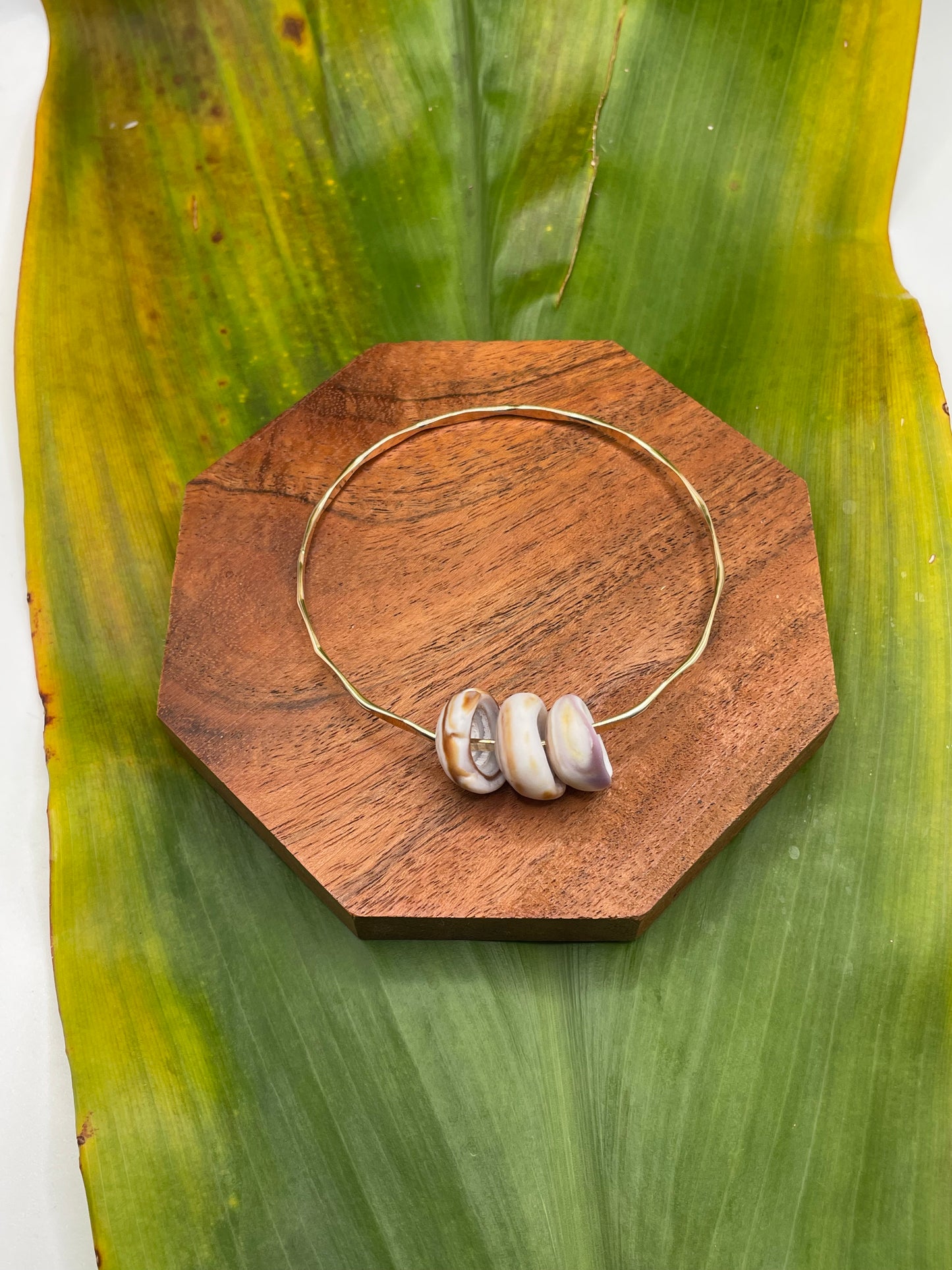 8" Puka Shell Bangle Gold Filled