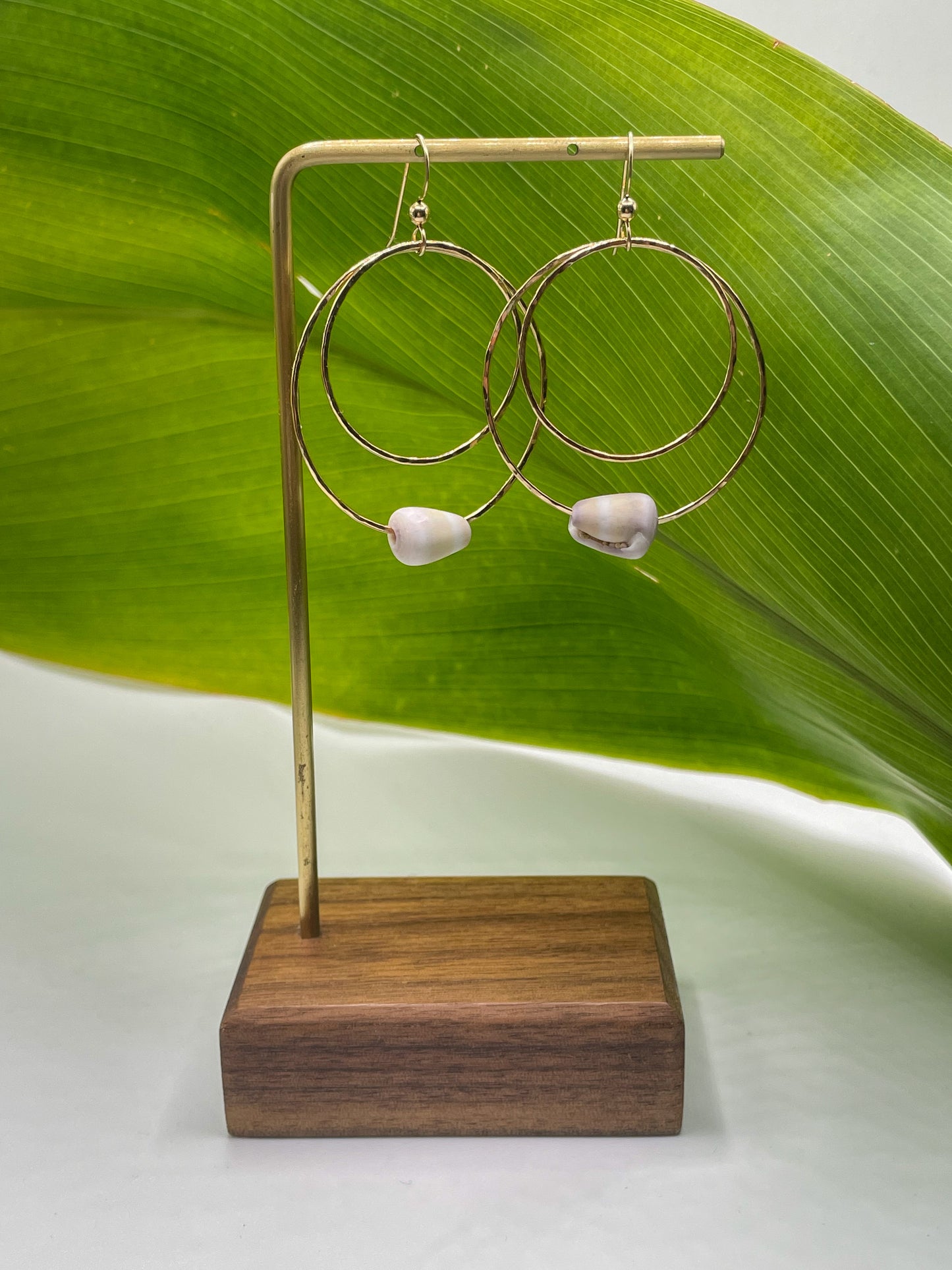 Shell Double Hoops