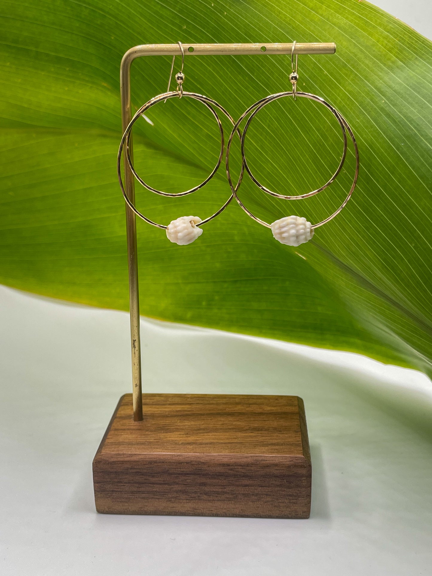 Shell Double Hoops