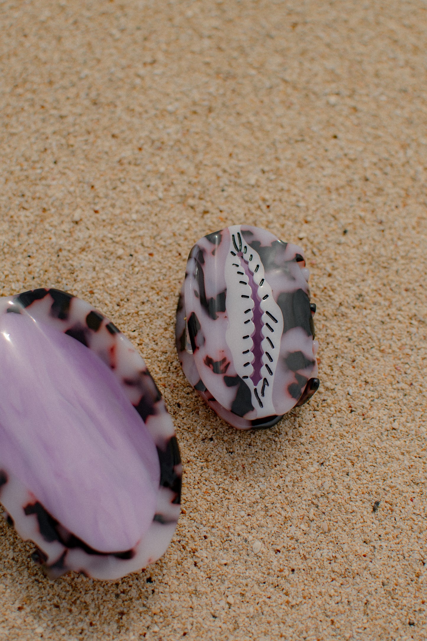 Purple Cowrie Hair Clip