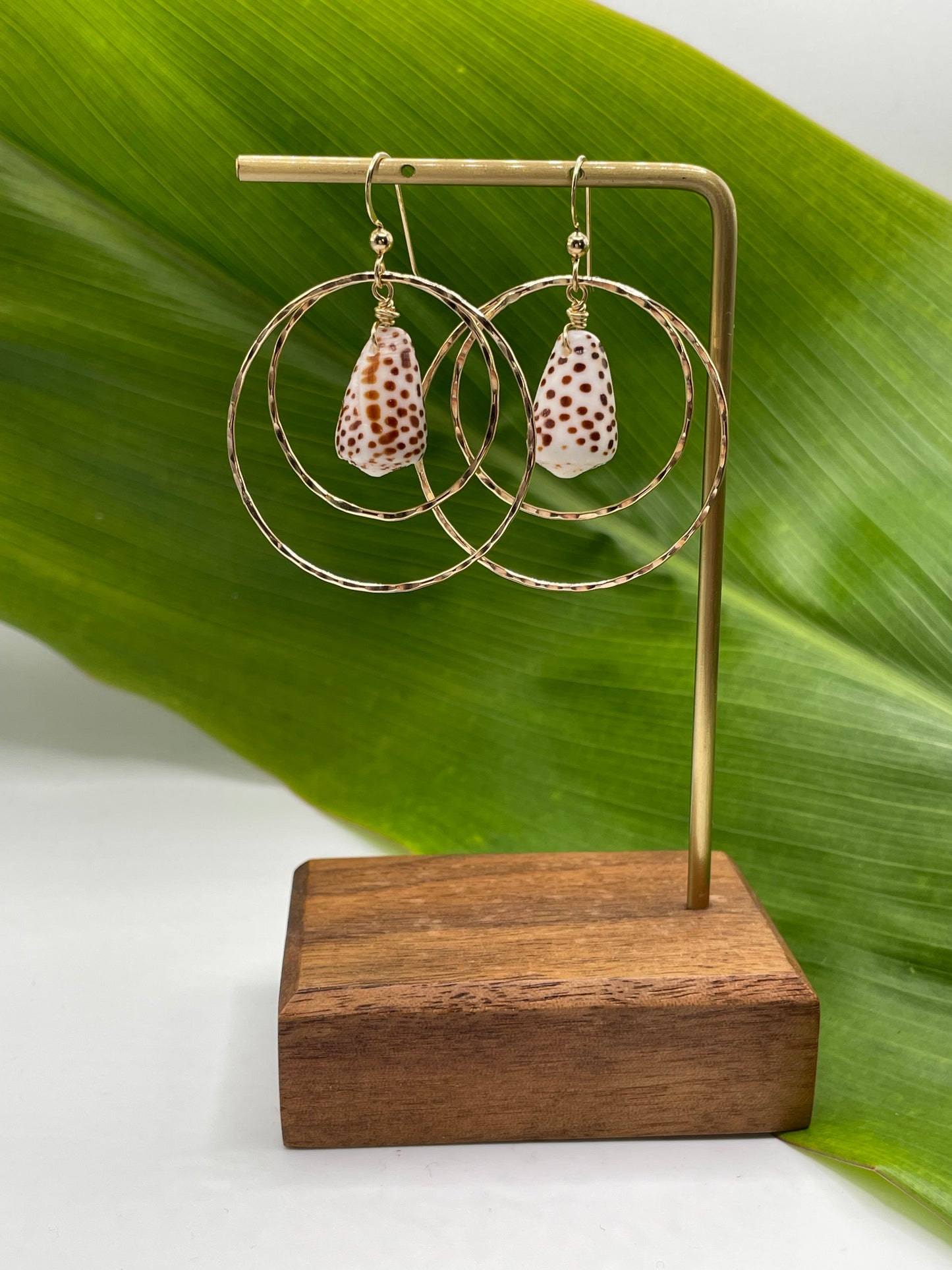 Flea Shell Double Hoops