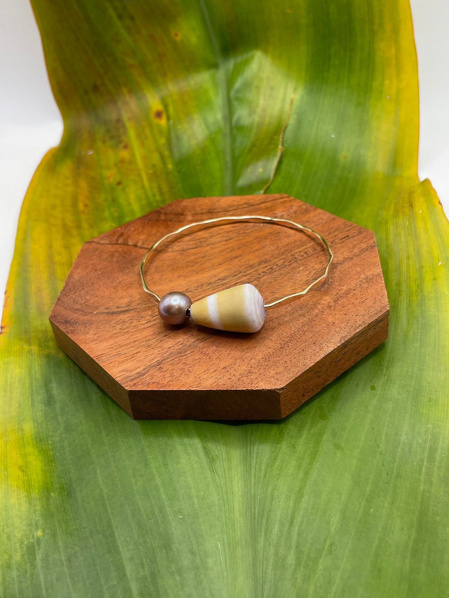 7.5" Golden-Yellow Cone Bangle Gold Filled