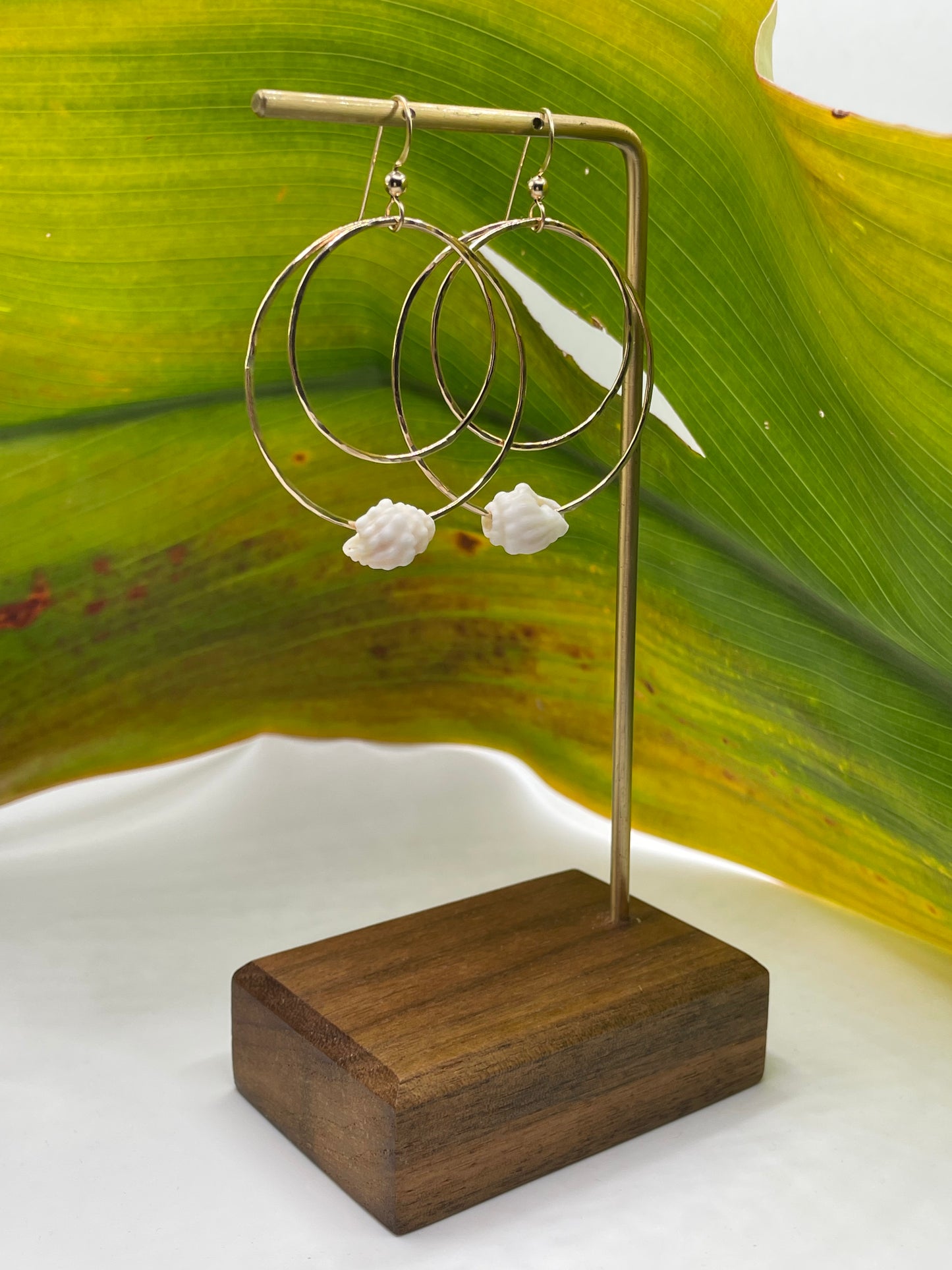 Shell Double Hoops