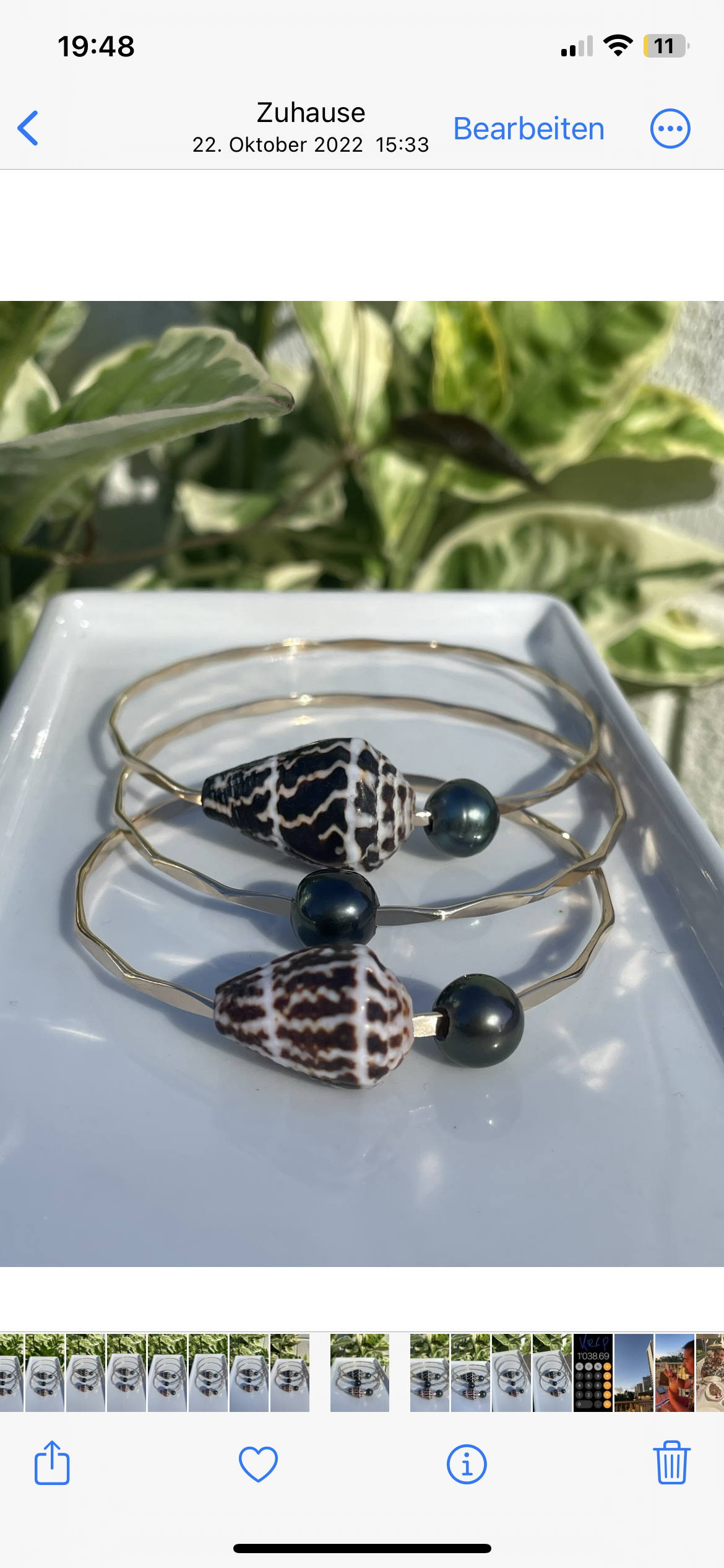 7.5" Chaldean Shell Bangle Sterling Silver