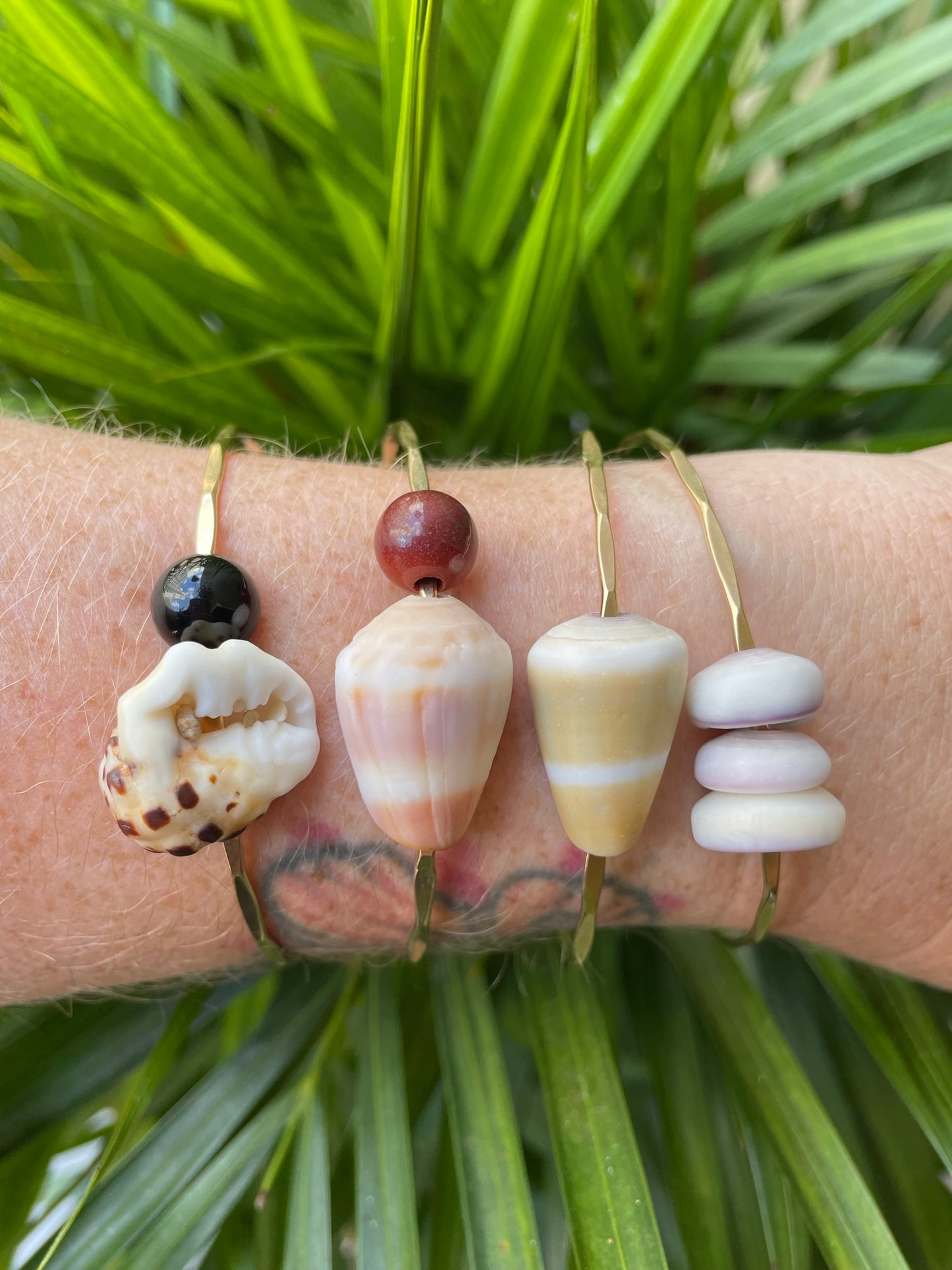 Pastel Cone Shell Bangle Gold Filled