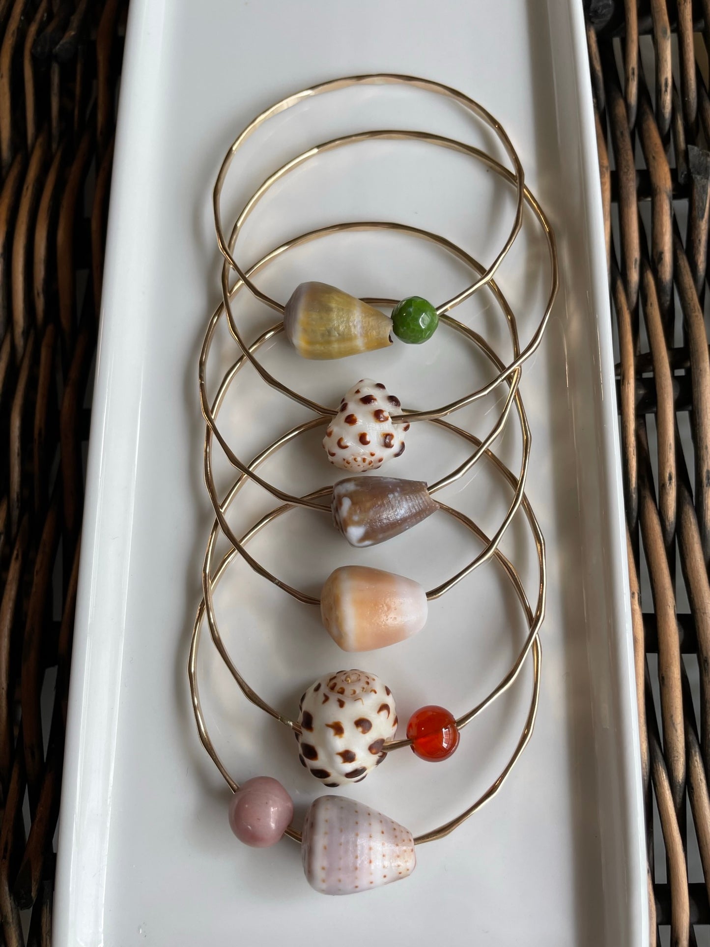 Pastel Cone Shell Bangle Gold Filled