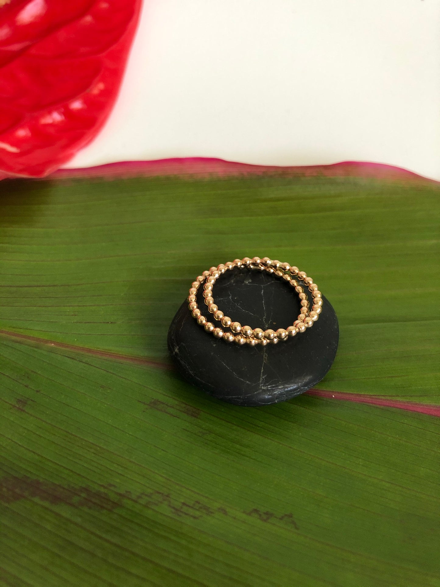 Beaded stacking ring