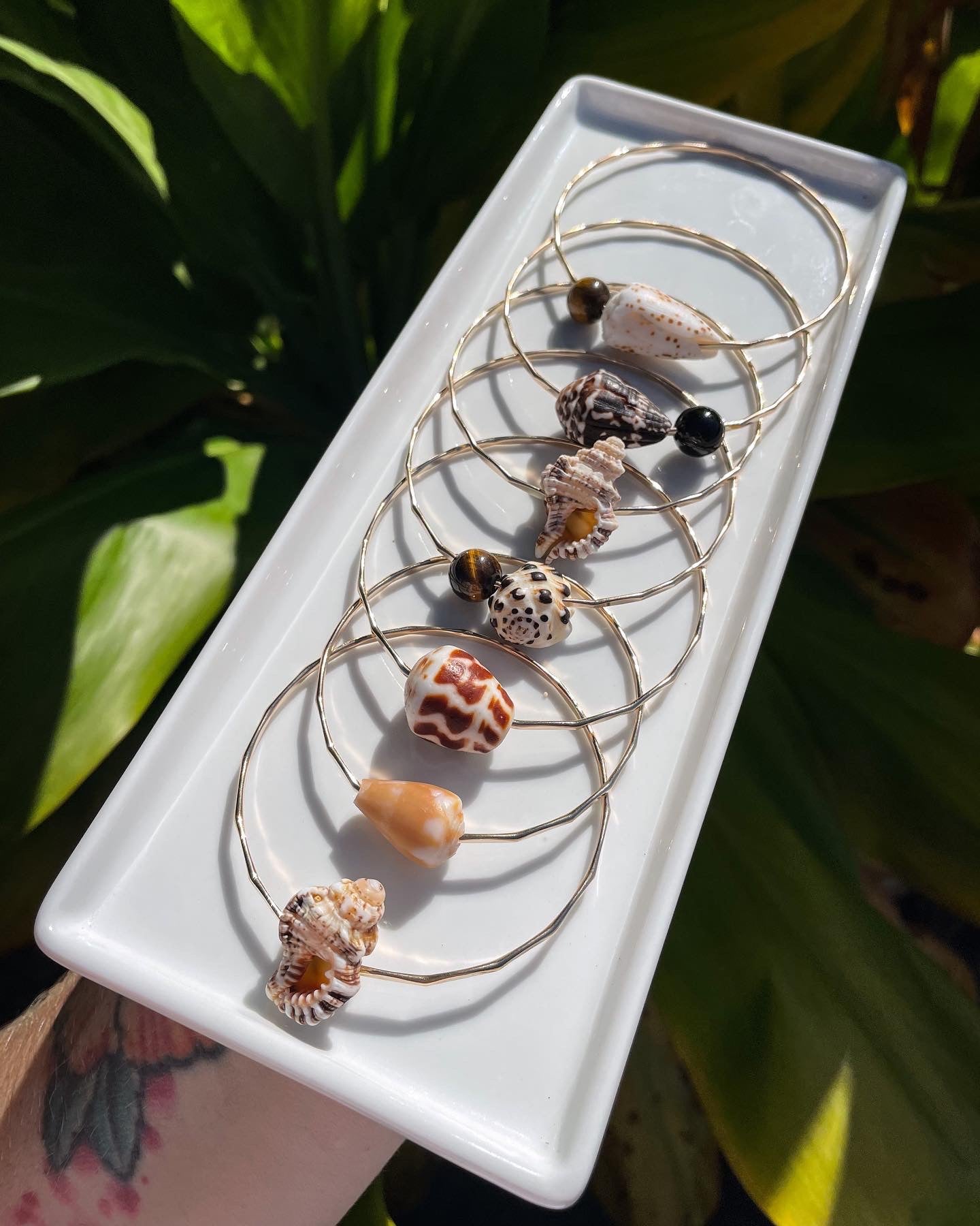 Drupe Shell Bangle Sterling Silver