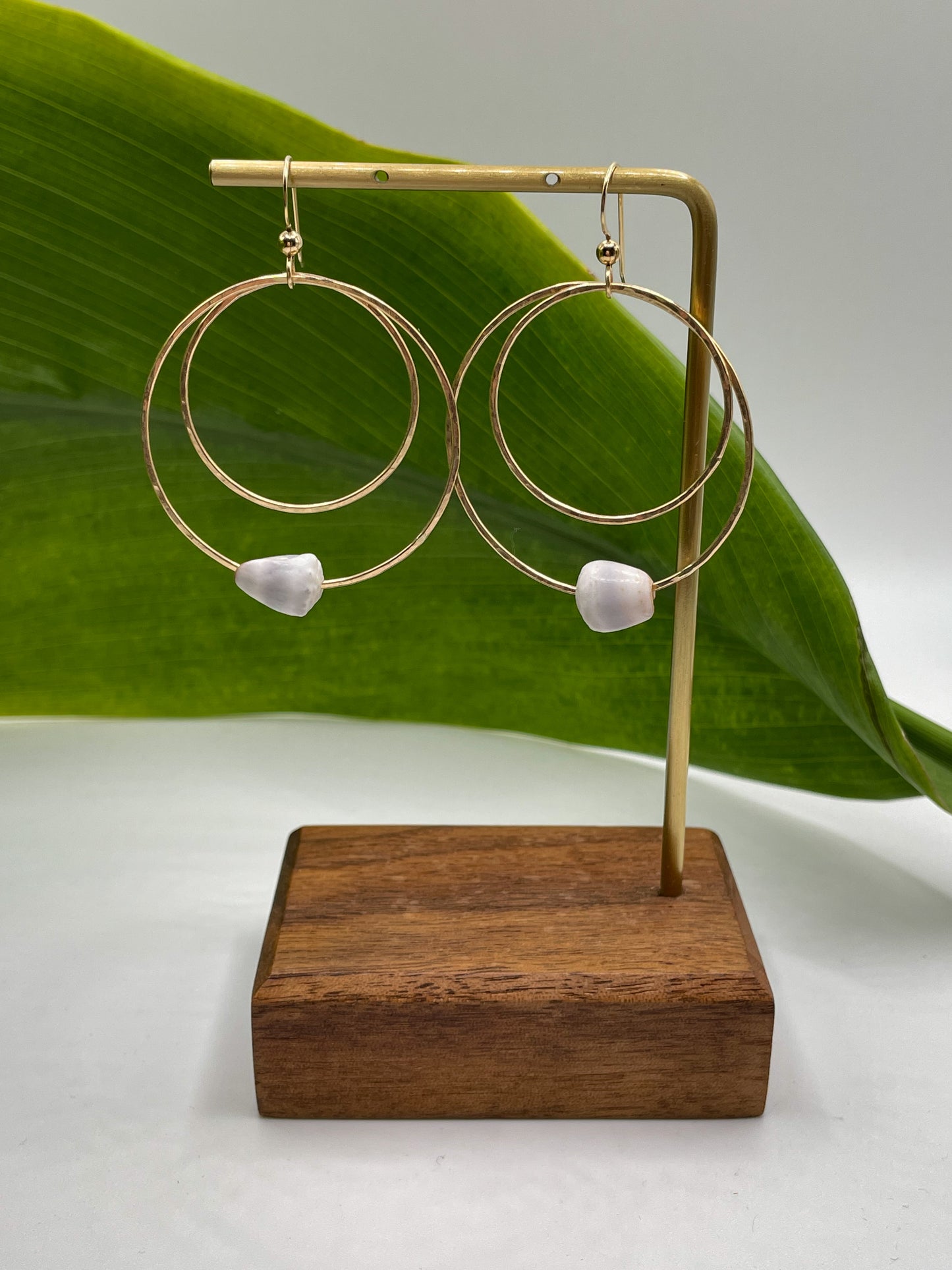 Shell Double Hoops