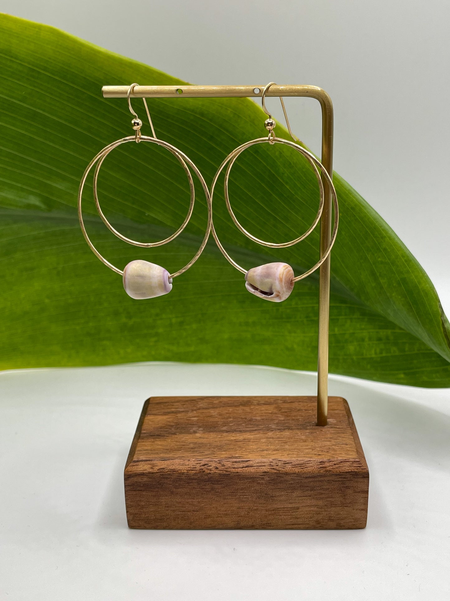 Shell Double Hoops
