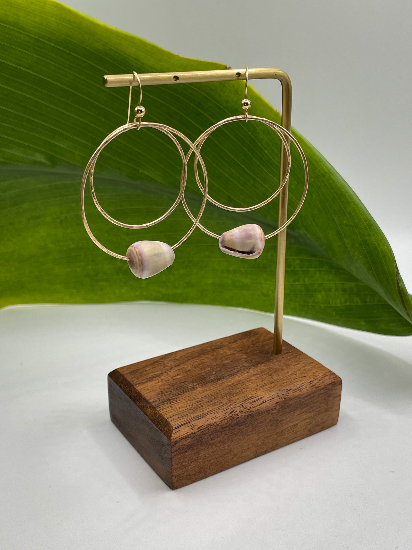 Shell Double Hoops