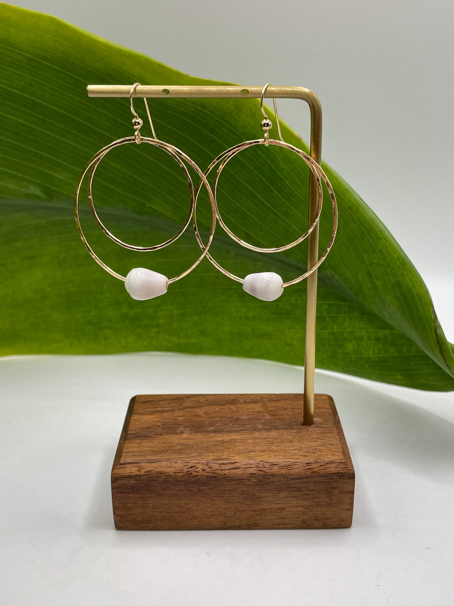 Shell Double Hoops