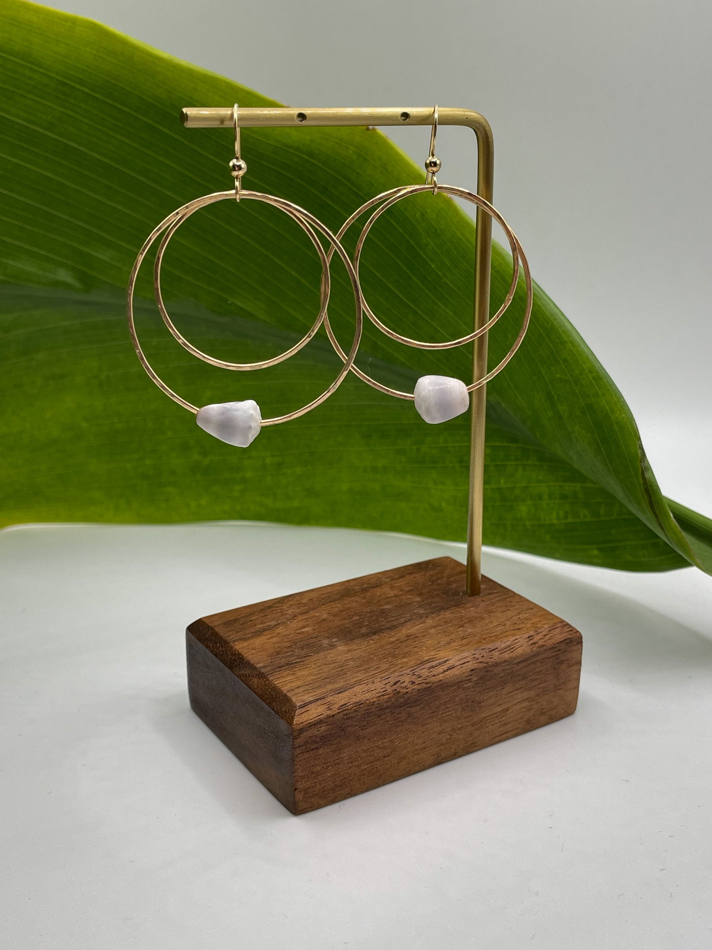 Shell Double Hoops