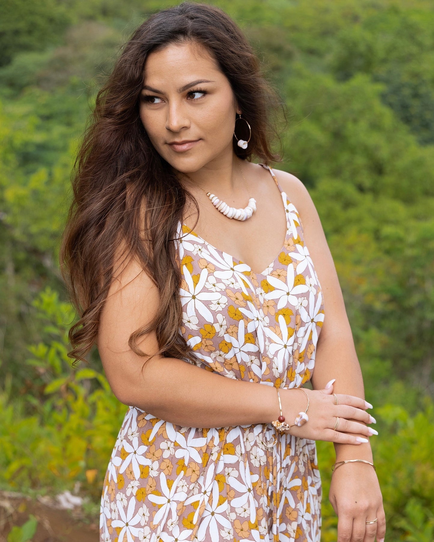 Puka Shell Bangle Gold Filled
