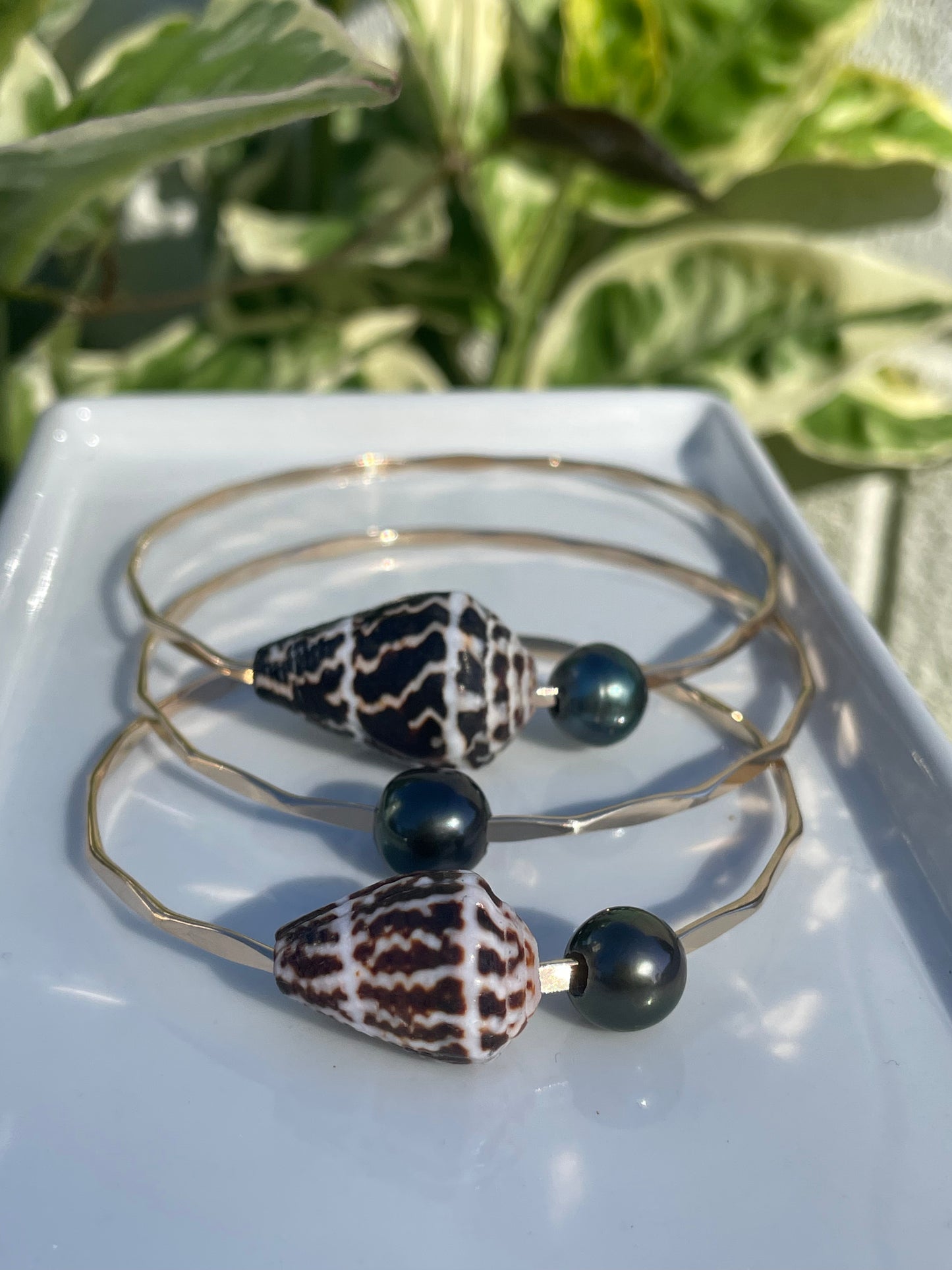 Chaldean Cone Shell Bangle Sterling Silver