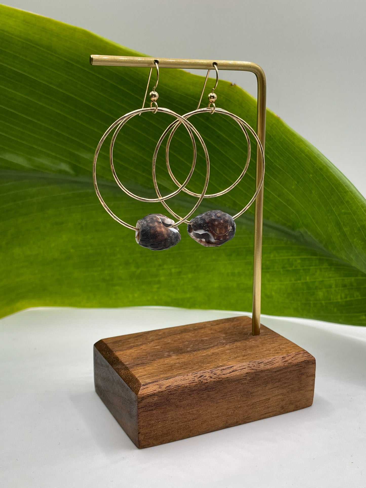 Shell Double Hoops