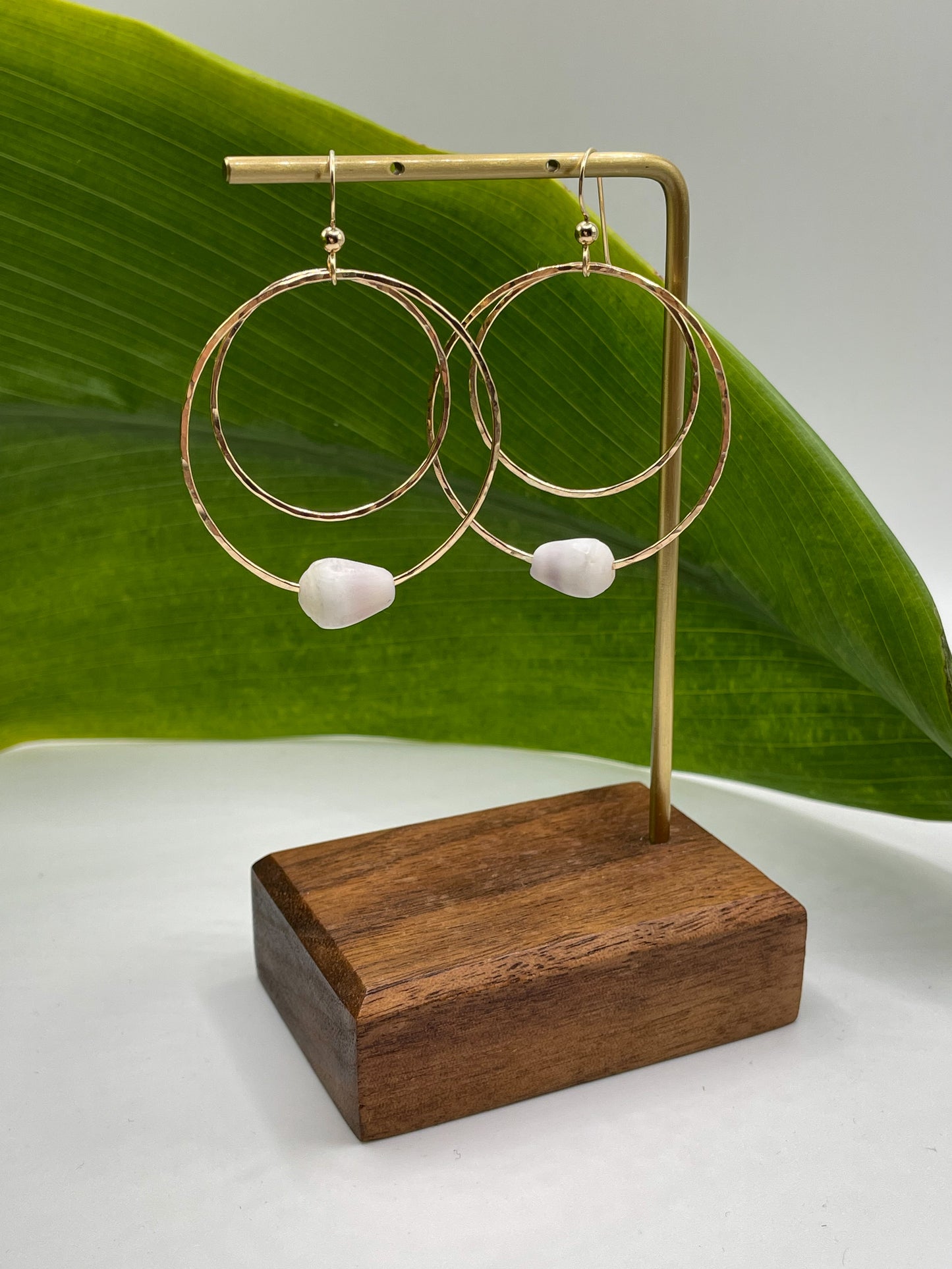 Shell Double Hoops