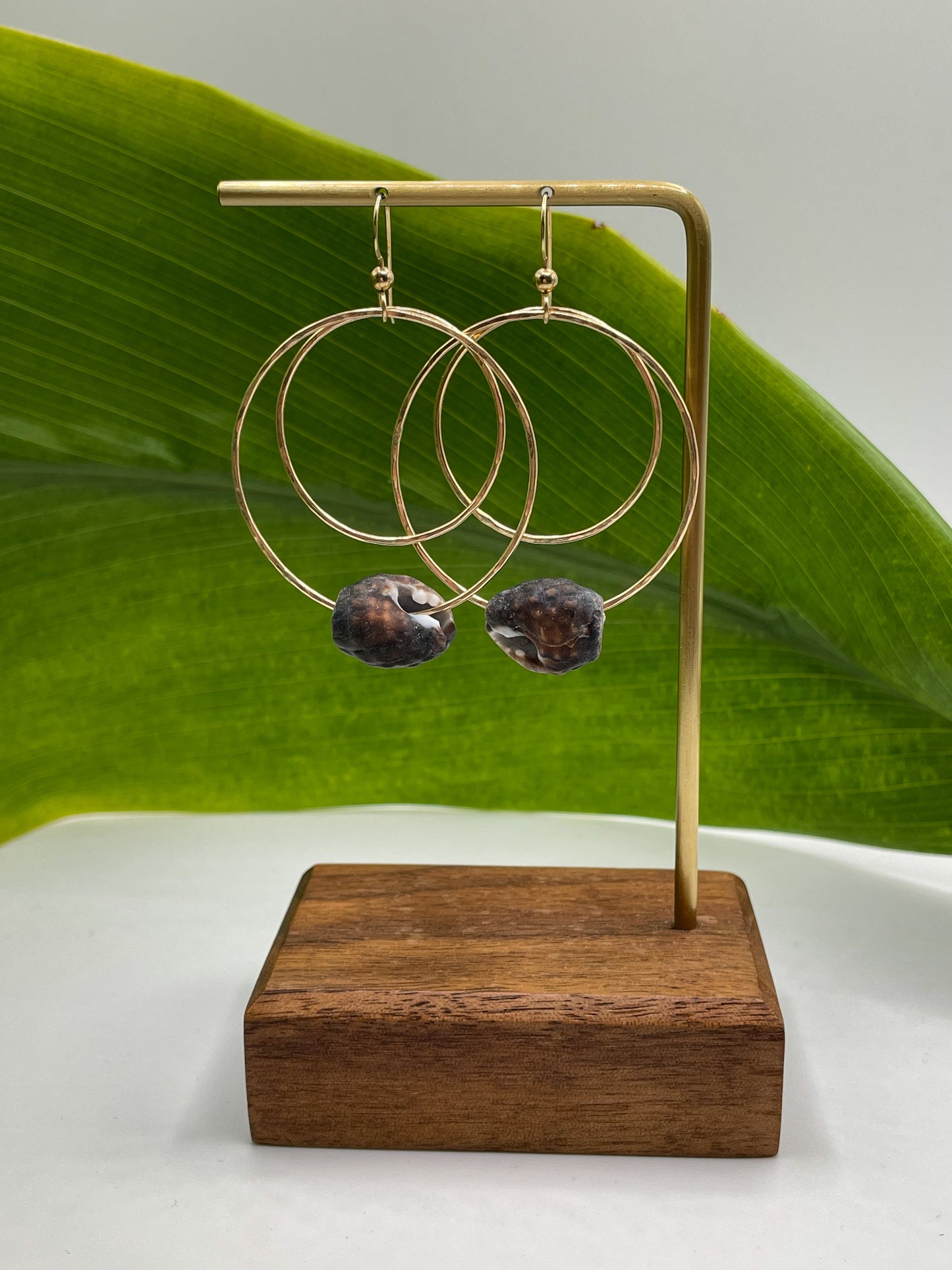 Shell Double Hoops