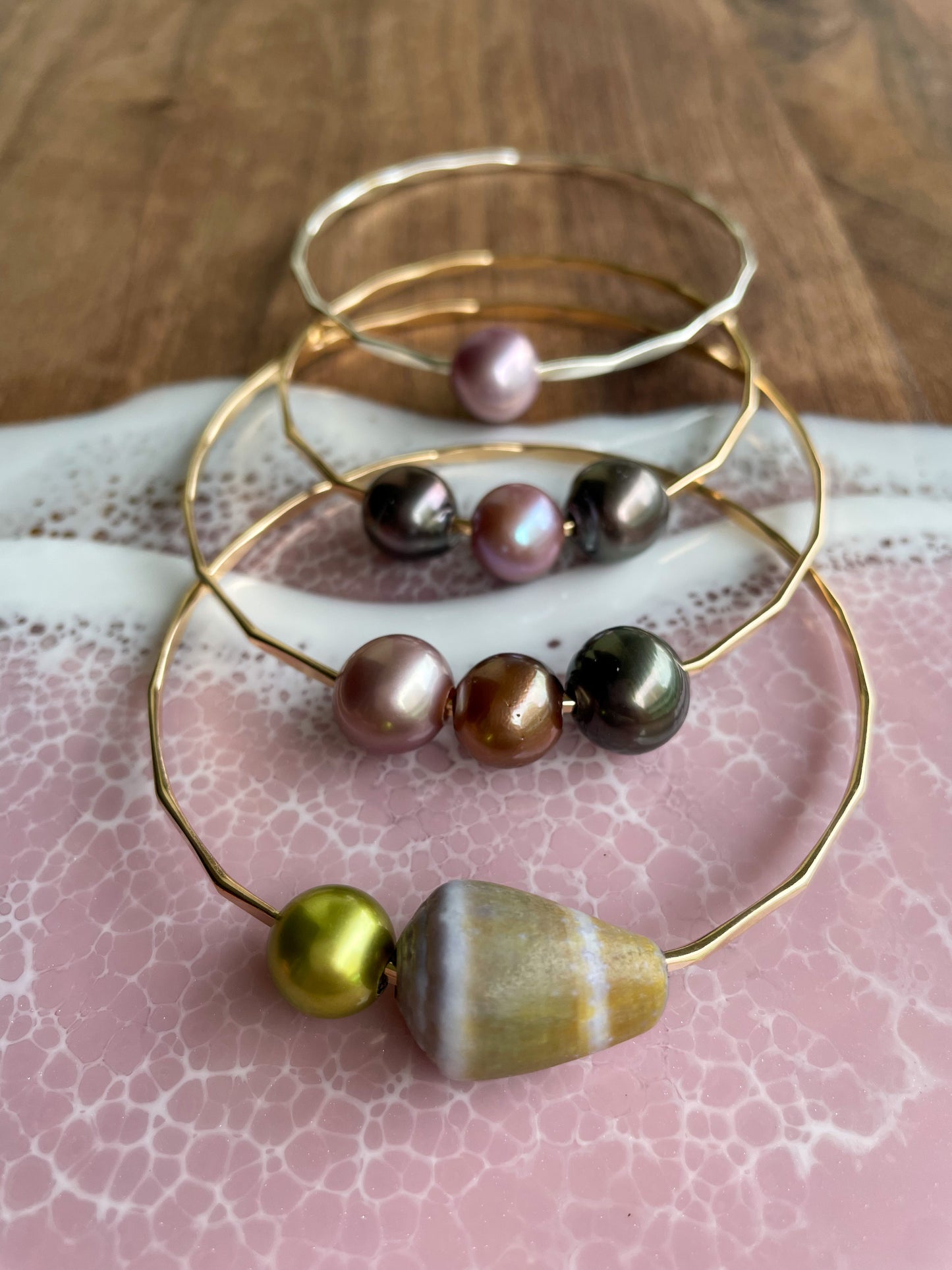 Pistachio Tahitian Pearl Bangle