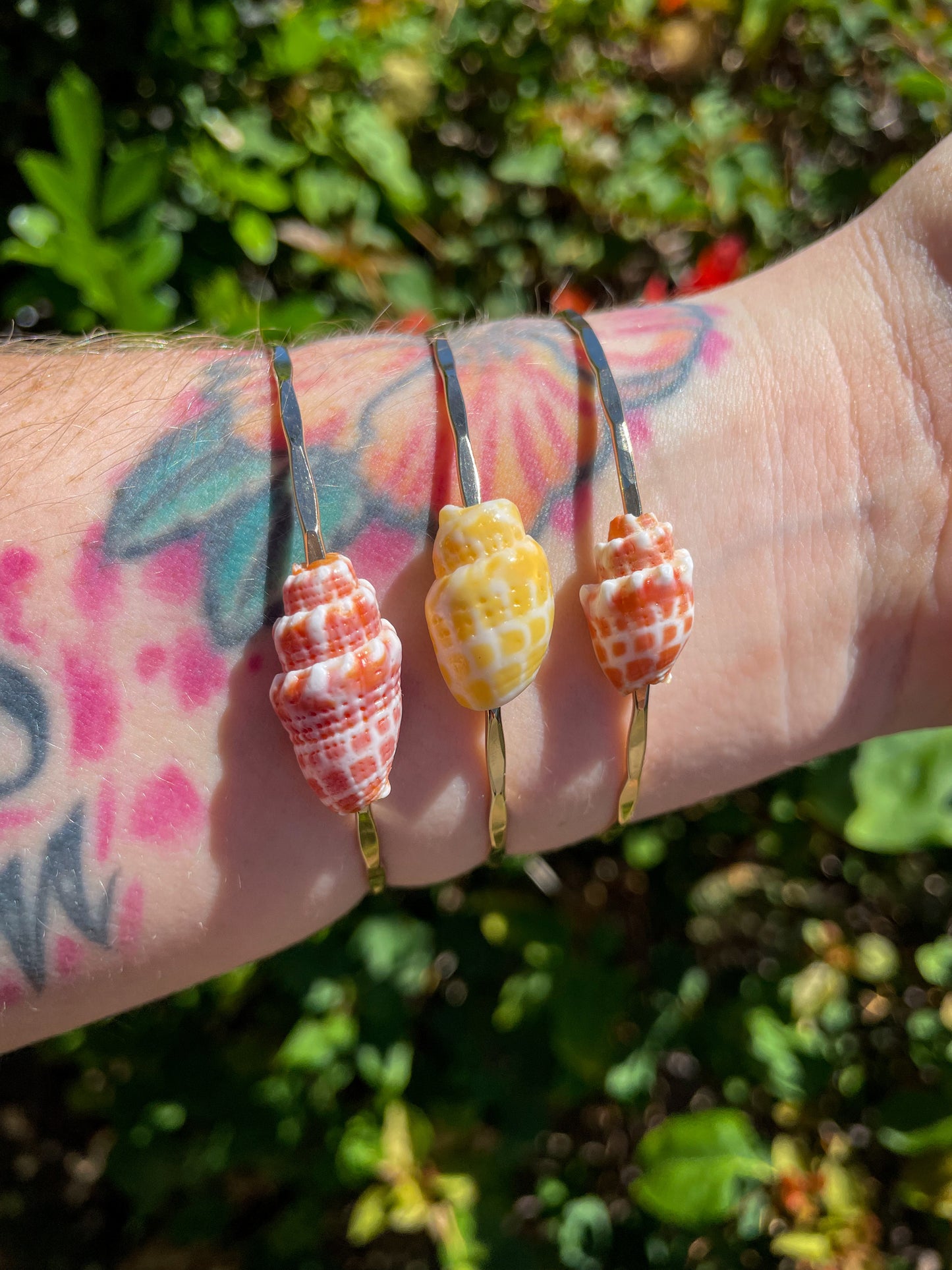 Miter Shell Bangle Gold Filled