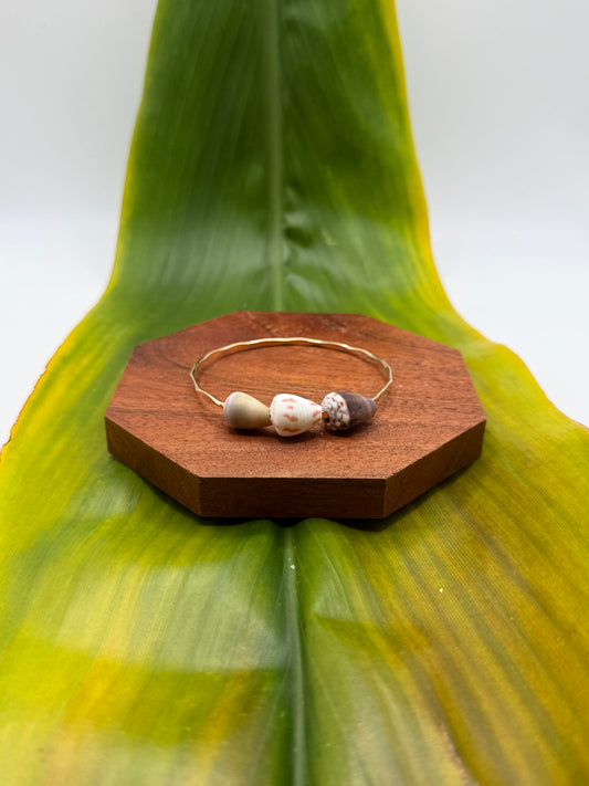 Tahitian Trio Bangle Size 7" Gold Filled