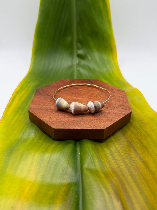 Tahitian Trio Bangle Size 7.5" Gold Filled