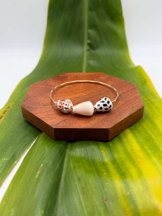 Triple Tahitian Bangle Size 7.5" Gold Filled
