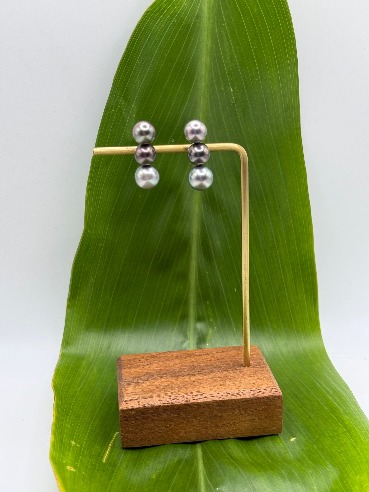 Triple Tahitian Pearl Studs