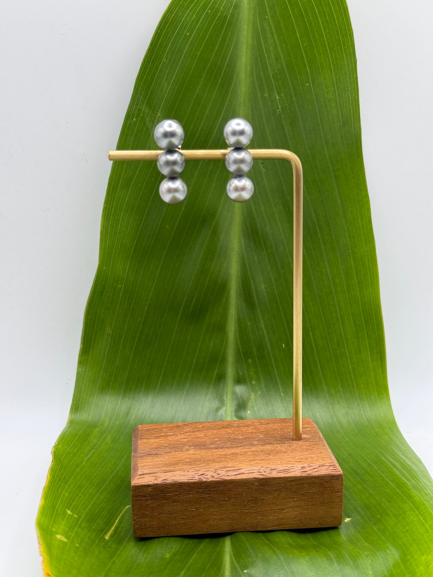Triple Tahitian Pearl Studs