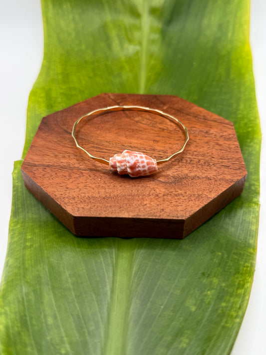 7" Miter Shell Bangle Gold Filled