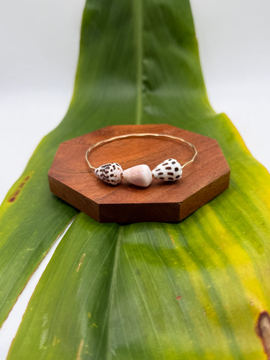 Triple Tahitian Bangle Size 8" Gold Filled