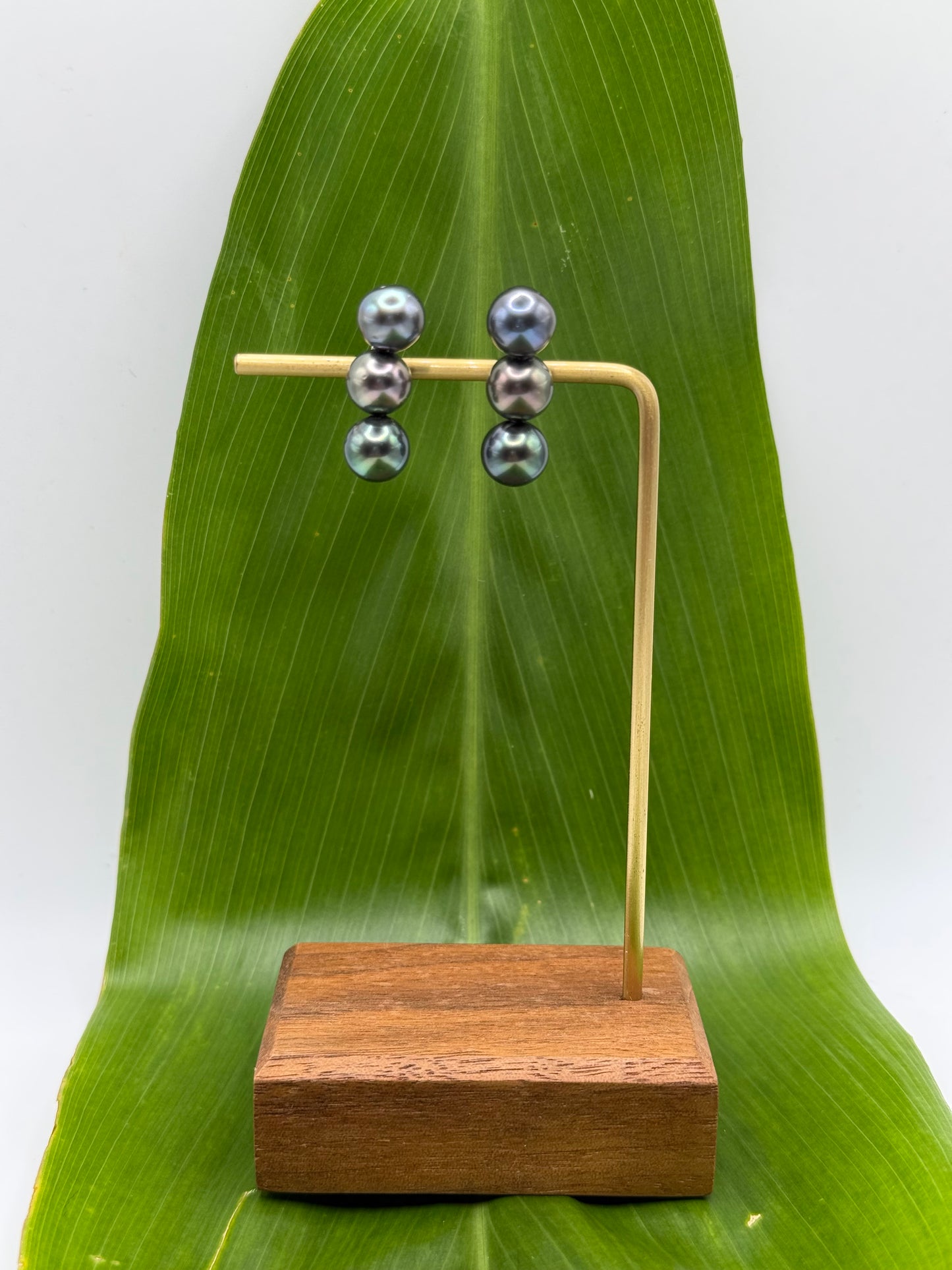Triple Tahitian Pearl Studs