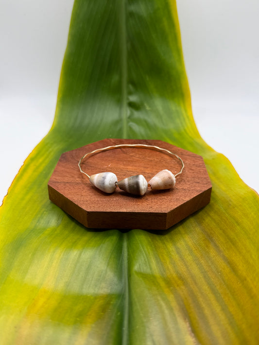 Tahitian Trio Bangle Size 8.5" Gold Filled